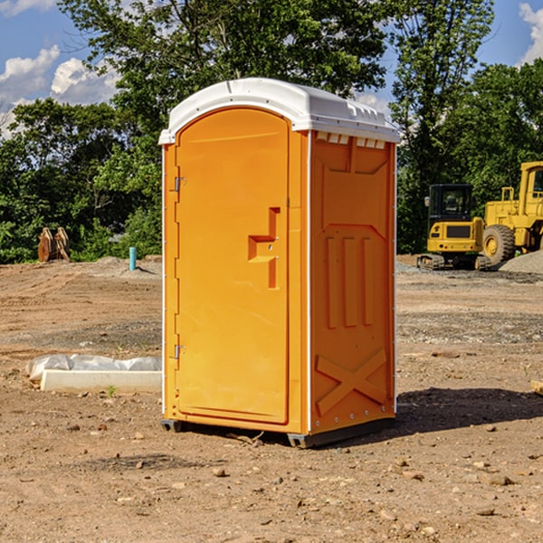 how often are the portable restrooms cleaned and serviced during a rental period in Mission ND